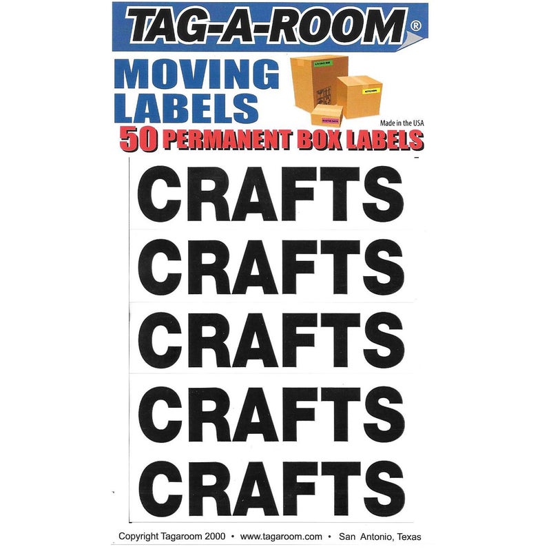 Tag-A-Room Box Content Moving Label (Crafts)